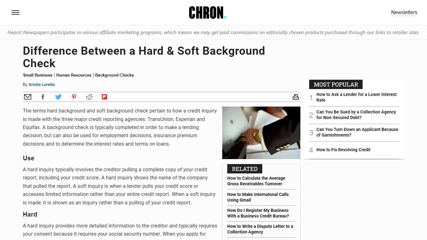 Difference Between a Hard & Soft Background Check - Chron